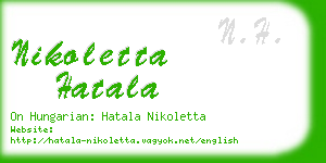 nikoletta hatala business card